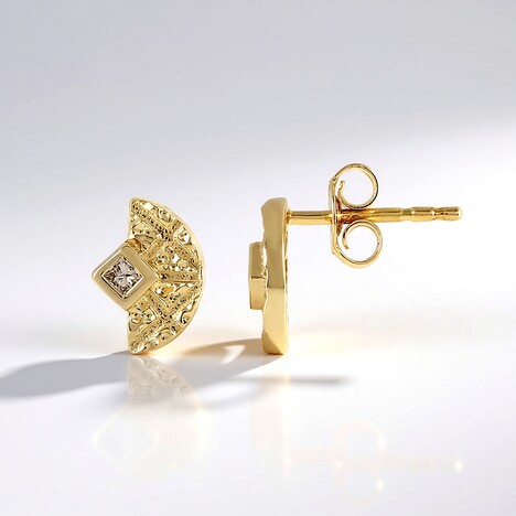 Orecchini in argento con Diamante Cioccolato I2