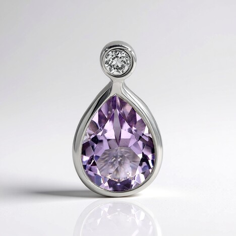 Ciondolo in argento con Ametista Rose de France