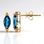 Orecchini in oro con Topazio Blu Londra