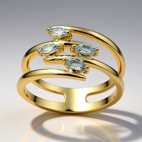 Anello in oro con Acquamarina Santa Maria (de Melo Gold)