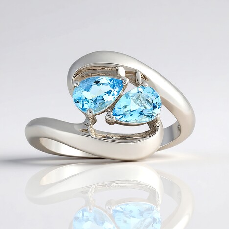 Anello in argento con Acquamarina del Mozambico (Pallanova)