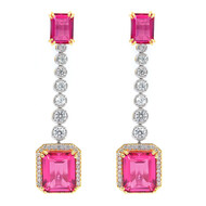 Pinkfarbener Topas-Silberohrringe (Gems en Vogue)