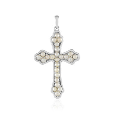 Pendentif en argent et Perle blanche de culture d'eau douce