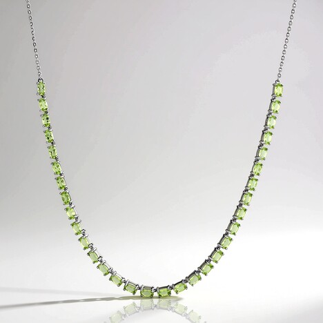 Collana in argento con Peridoto della Birmania