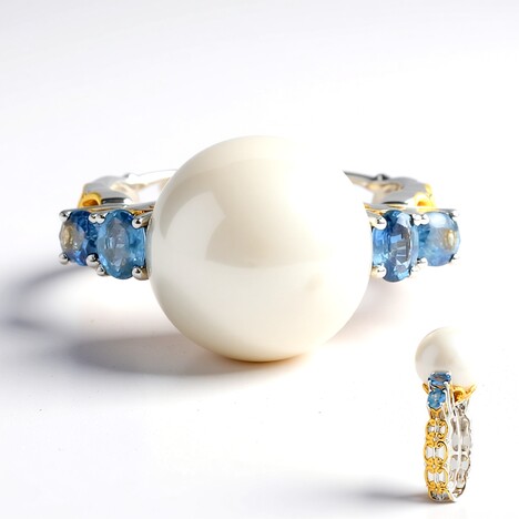 Anello in argento con Perla d'Acqua Dolce Bianca (Gems en Vogue)