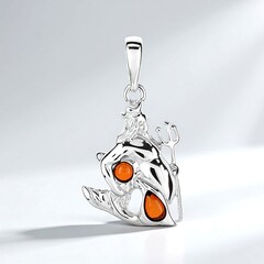 Ciondolo in argento con Ambra Baltica (dagen)
