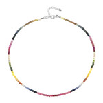 Zilveren halsketting met saffieren