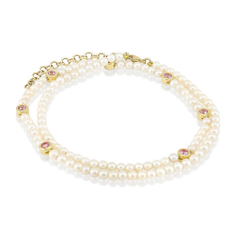 Brazalete en oro con Zafiro rosa Tulear (Michelle Albala)