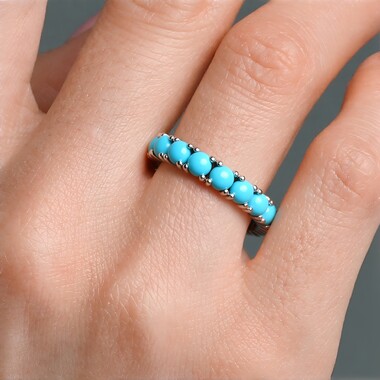Anillo en plata con Turquesa bella durmiente