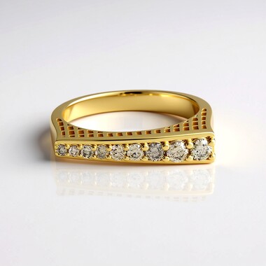 Anello in argento con Diamante Champagne I2 (Ornaments by de Melo)