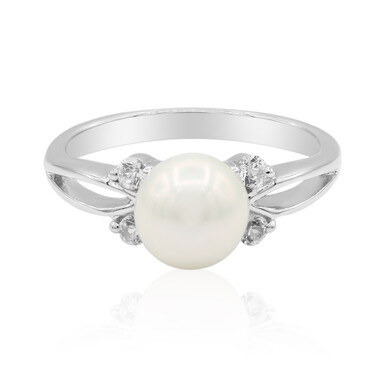 Zilveren ring met een zoetwater kweekparel