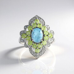 Anello in argento con Topazio Blu Cielo