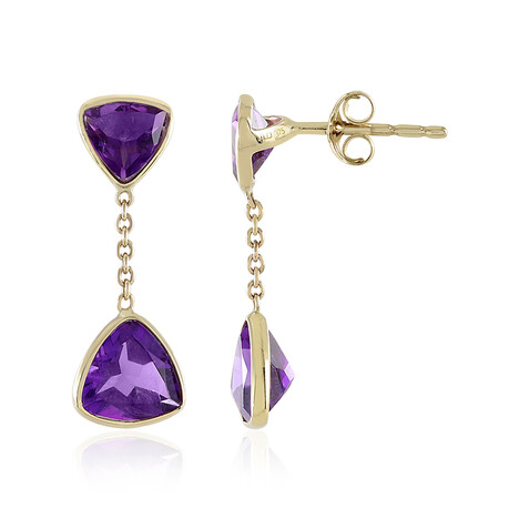 Amethyst-Goldohrringe