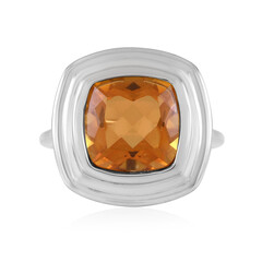 Orange Quartz Silver Ring