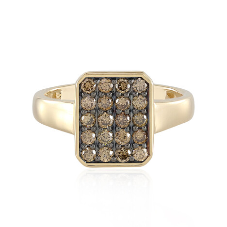 SI1 Schokoladen-Brillant-Goldring