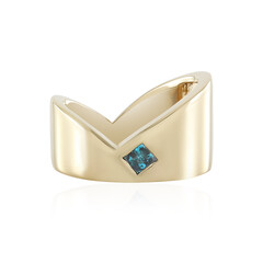 Anello in argento con Diamante Blu I3