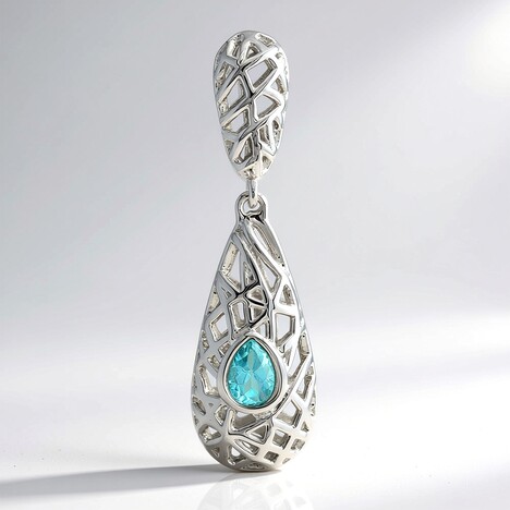 Ciondolo in argento con Apatite Blu (MONOSONO COLLECTION)