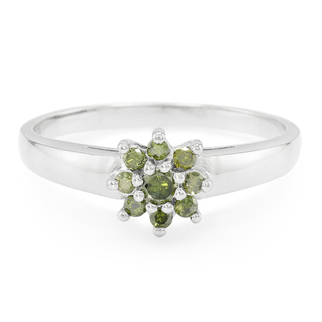 Fancy Diamond Silver Ring