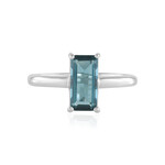 Zilveren ring met een petroleumkleur fluoriet