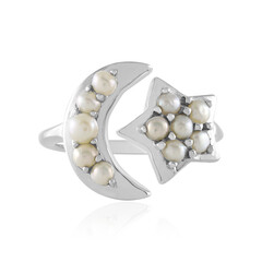 Bague en argent et Perle de culture d'eau douce argentée