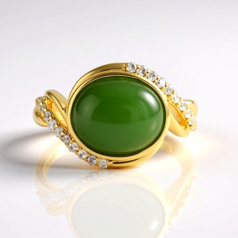 Anello in argento con Giada Canadese