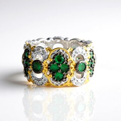 Anello in argento con Smeraldo Zambia (Gems en Vogue)