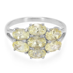 Bague en argent et Danburite jaune néon
