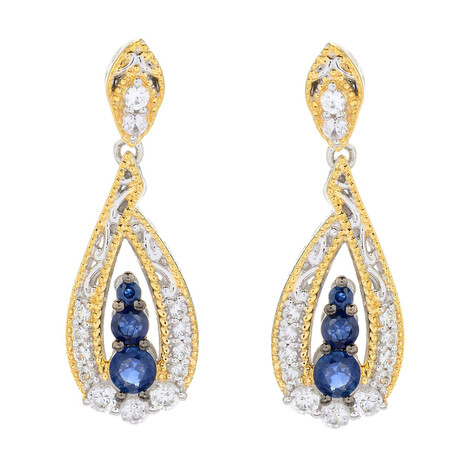 Pendientes en plata con Zafiro azul (Gems en Vogue)
