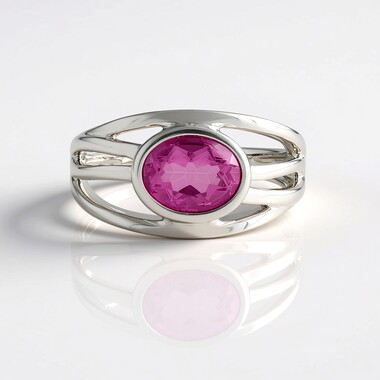 Anello in argento con Quarzo Color Rosa