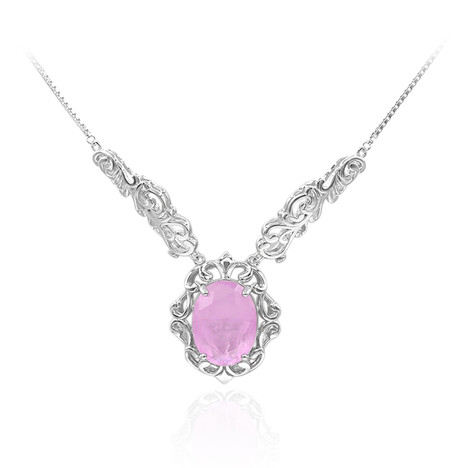 Fliederfarbener Quarz-Silbercollier