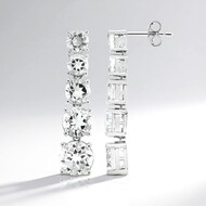 Pendientes en plata con Topacio blanco