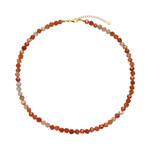 Zilveren halsketting met carneoolstenen