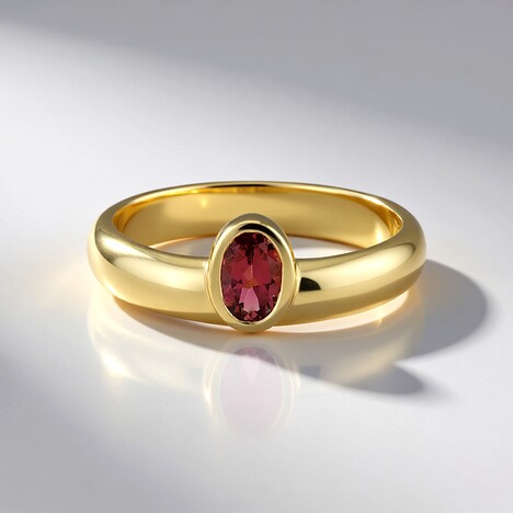 Anello in oro con Tormalina Rosa Nigeriana (Adela Gold)