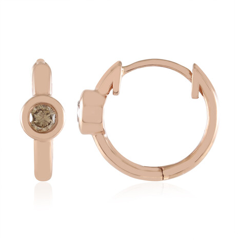 SI2 Champagner-Brillant-Goldohrringe