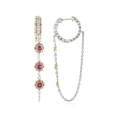 Burmesischer Rubin-Silberohrringe (Gems en Vogue)