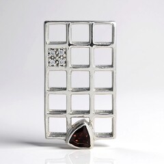 Ciondolo in argento con Zircone Rosso (MONOSONO COLLECTION)