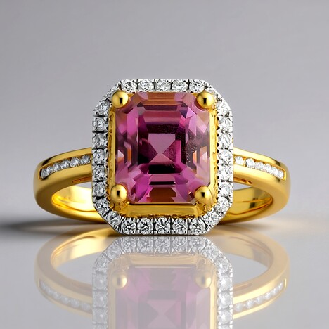 Anello in oro con Diasporo Rosa (AMAYANI)