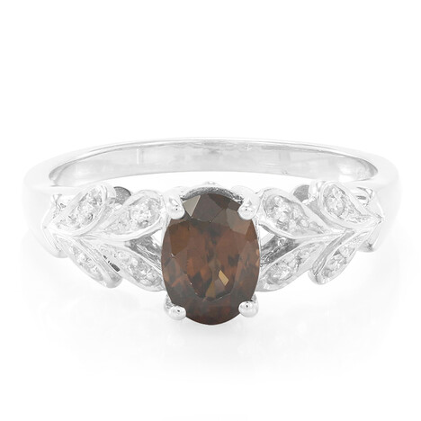 Anillo en plata con Zircón chocolate