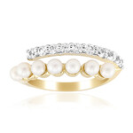 Bague en argent et Perle blanche de culture d'eau douce (TPC)