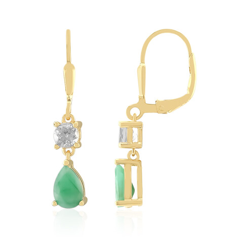 Brazilian Emerald Silver Earrings