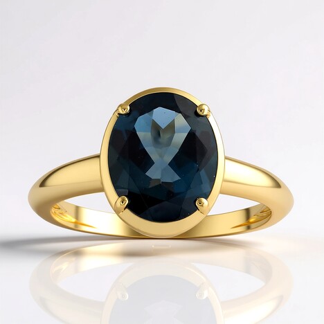 Anello in oro con Topazio Blu Londra (de Melo Gold)