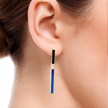 Pendientes en plata con Zircón (SAELOCANA)