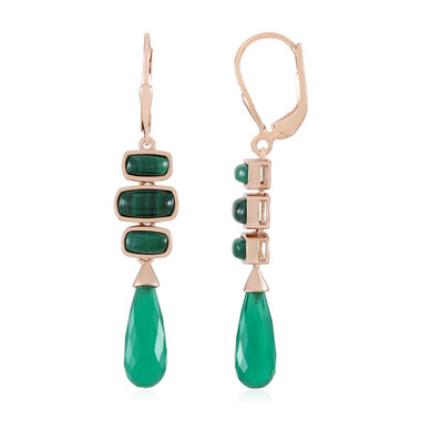 Green Agate Silver Earrings (KM by Juwelo)