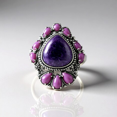 Anello in argento con Charoite (Desert Chic)