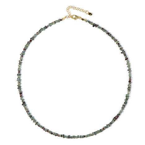 Zilveren halsketting met Onverhitte saffieren