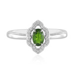 Bague en argent et Diopside de Russie