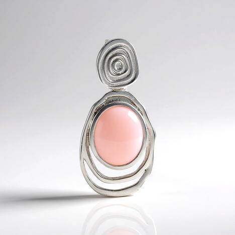 Ciondolo in argento con Opale Rosa (MONOSONO COLLECTION)