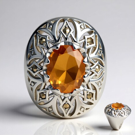 Anello in argento con Citrino (Annette classic)