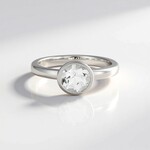 Anello in argento con Topazio Bianco