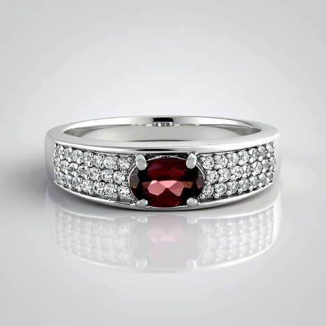 Anello in argento con Zircone Rosa
